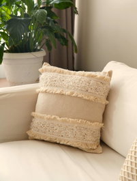Aberto Design Funda de Cojín Beige 43 x 43 cm
